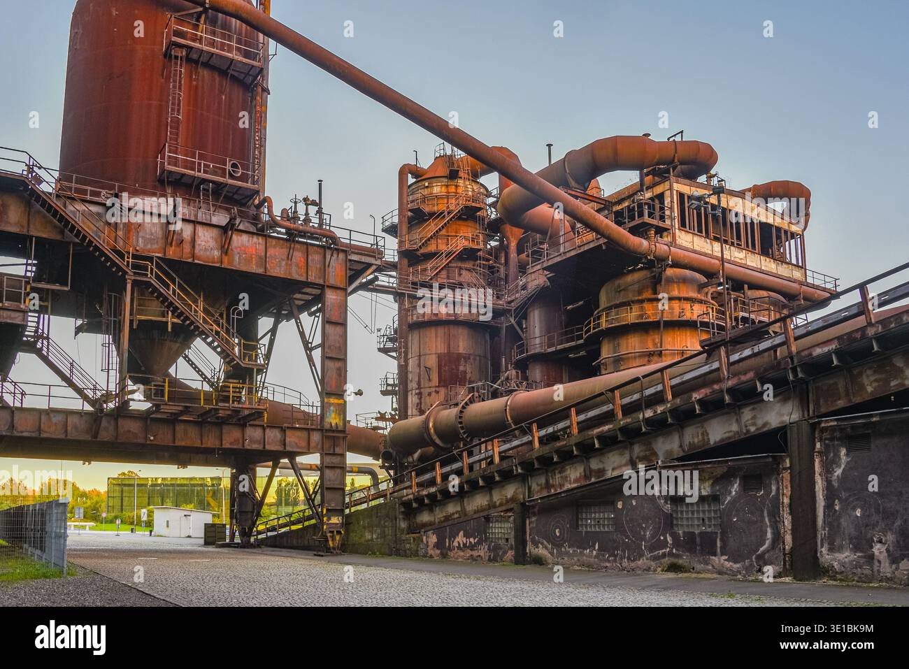 Sunset view of Dolni Vitkovice industrial area in Ostrava, Czech republic.IMAGE Stock Photo
