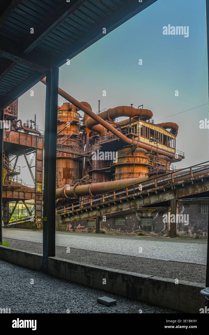 Sunset view of Dolni Vitkovice industrial area in Ostrava, Czech republic.IMAGE Stock Photo
