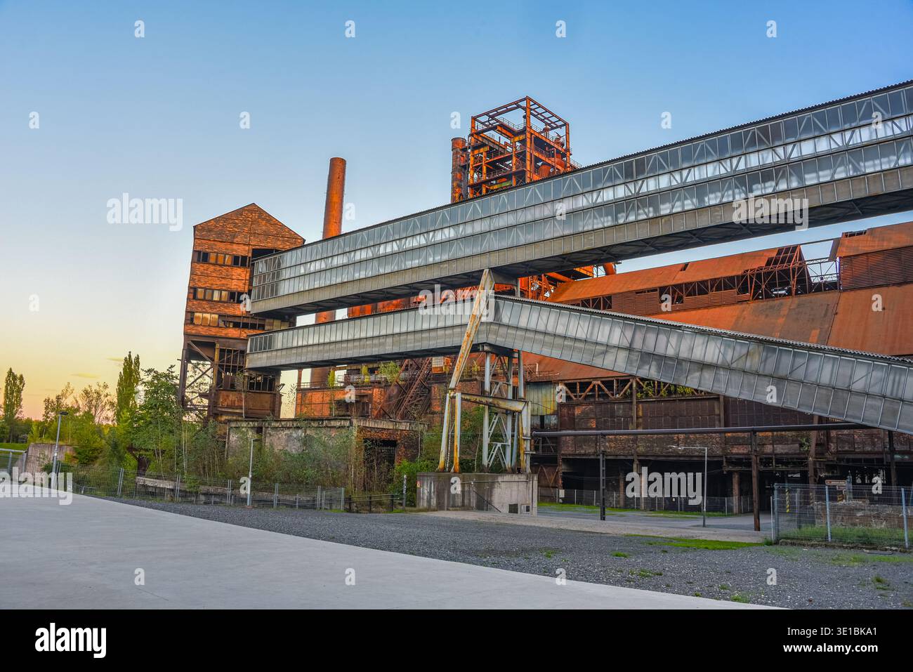 Sunset view of Dolni Vitkovice industrial area in Ostrava, Czech republic.IMAGE Stock Photo