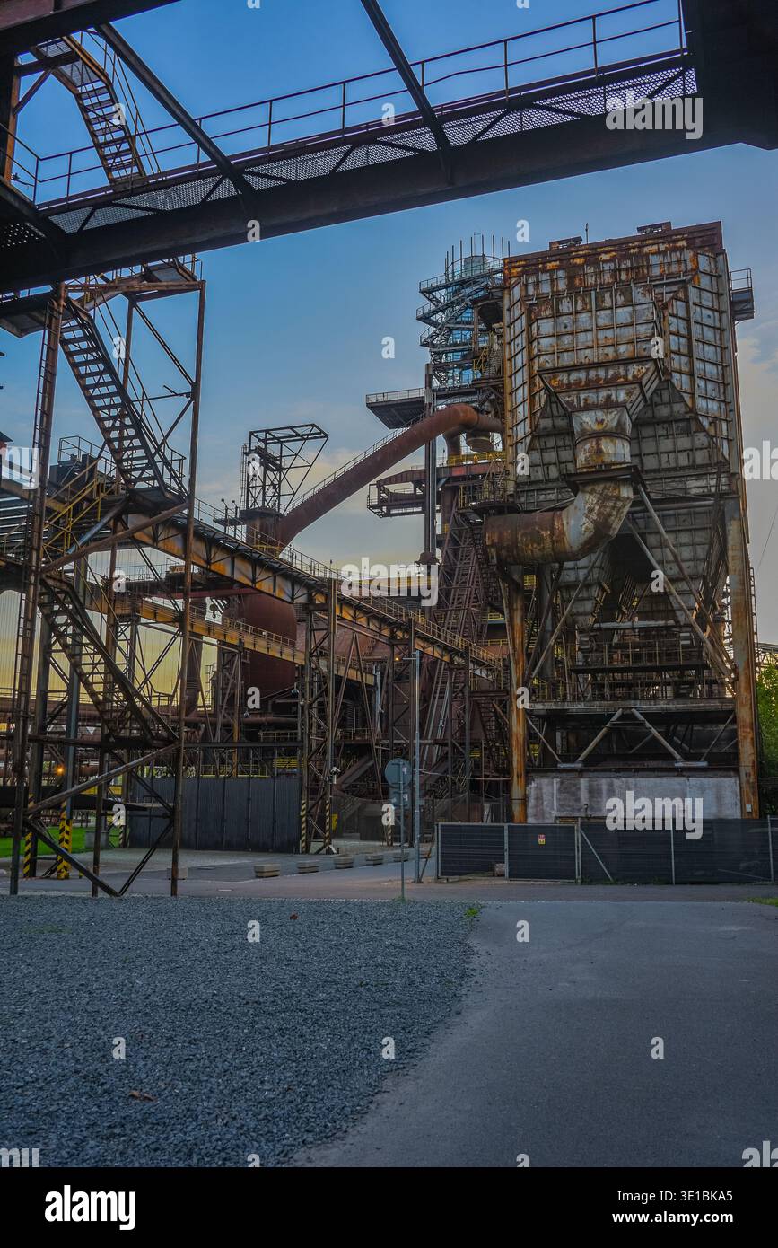 Sunset view of Dolni Vitkovice industrial area in Ostrava, Czech republic.IMAGE Stock Photo