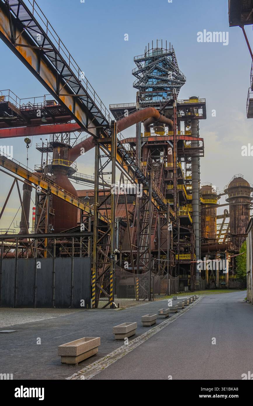 Sunset view of Dolni Vitkovice industrial area in Ostrava, Czech republic.IMAGE Stock Photo