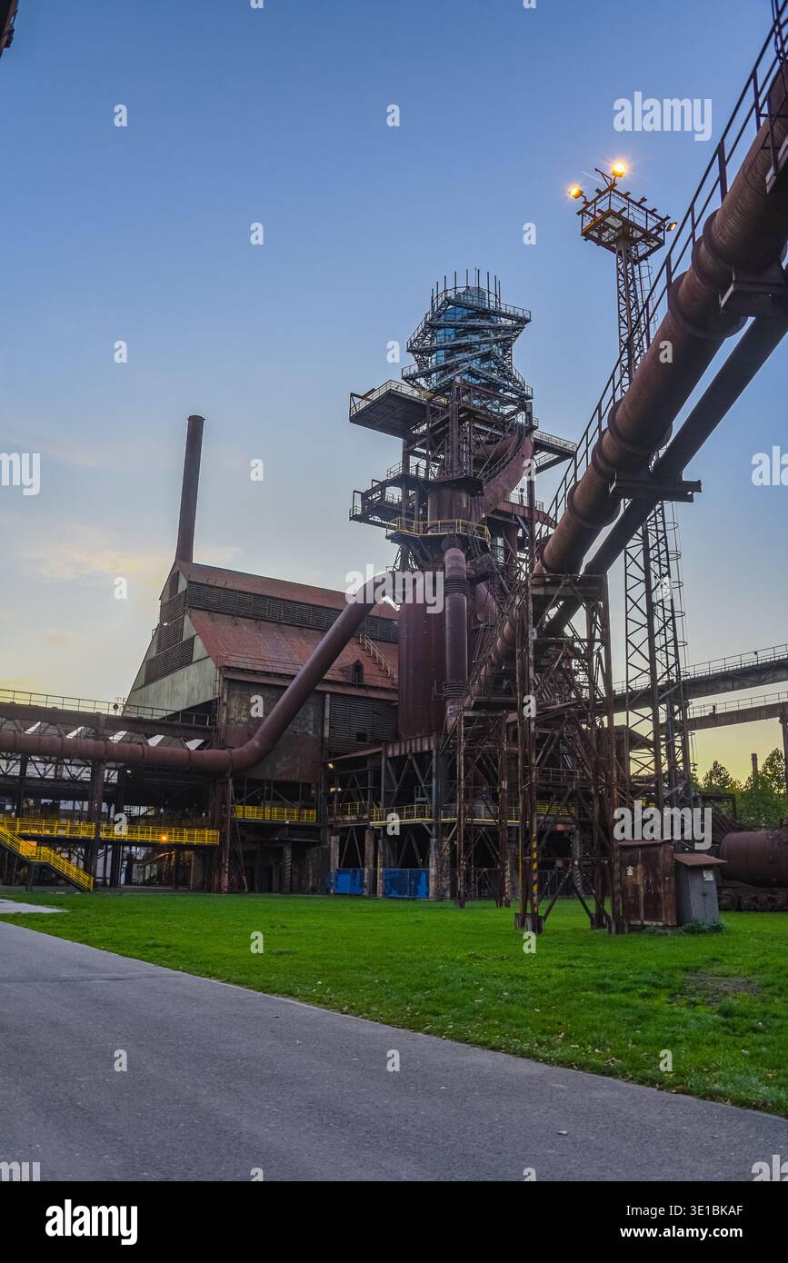Sunset view of Dolni Vitkovice industrial area in Ostrava, Czech republic.IMAGE Stock Photo