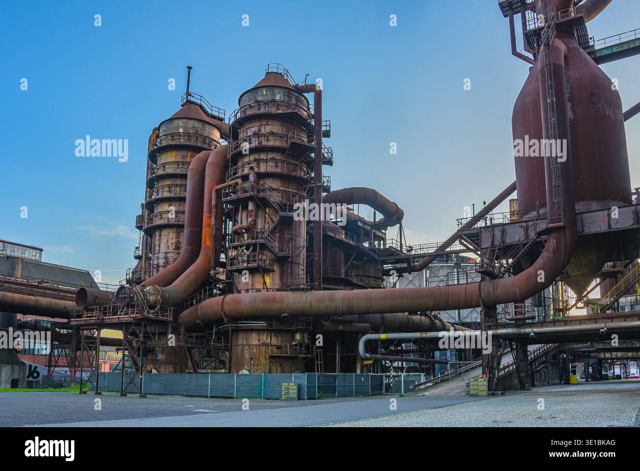 Sunset view of Dolni Vitkovice industrial area in Ostrava, Czech republic.IMAGE Stock Photo