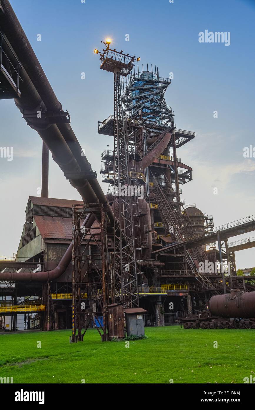 Sunset view of Dolni Vitkovice industrial area in Ostrava, Czech republic.IMAGE Stock Photo