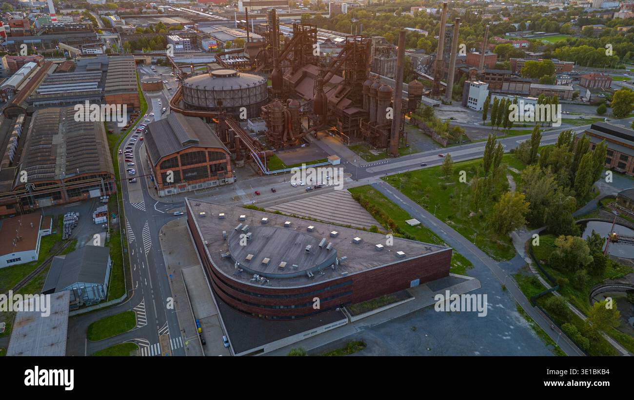Sunset view of Dolni Vitkovice industrial area in Ostrava, Czech republic.IMAGE Stock Photo