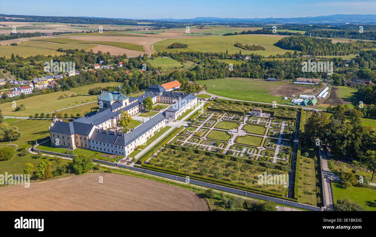 Summer day at Kuks hospital in Czech republic.IMAGE Stock Photo