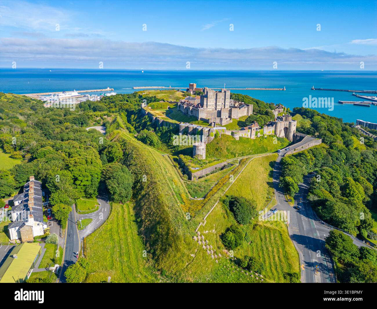 Panorama view of Castle of Dover in England.IMAGE Stock Photo