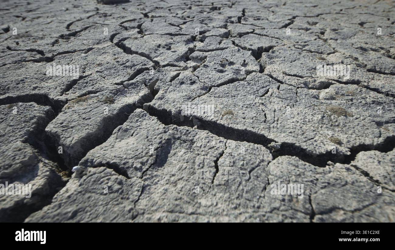 Dry cracked earth texture reveals the effects of severe drought in ...