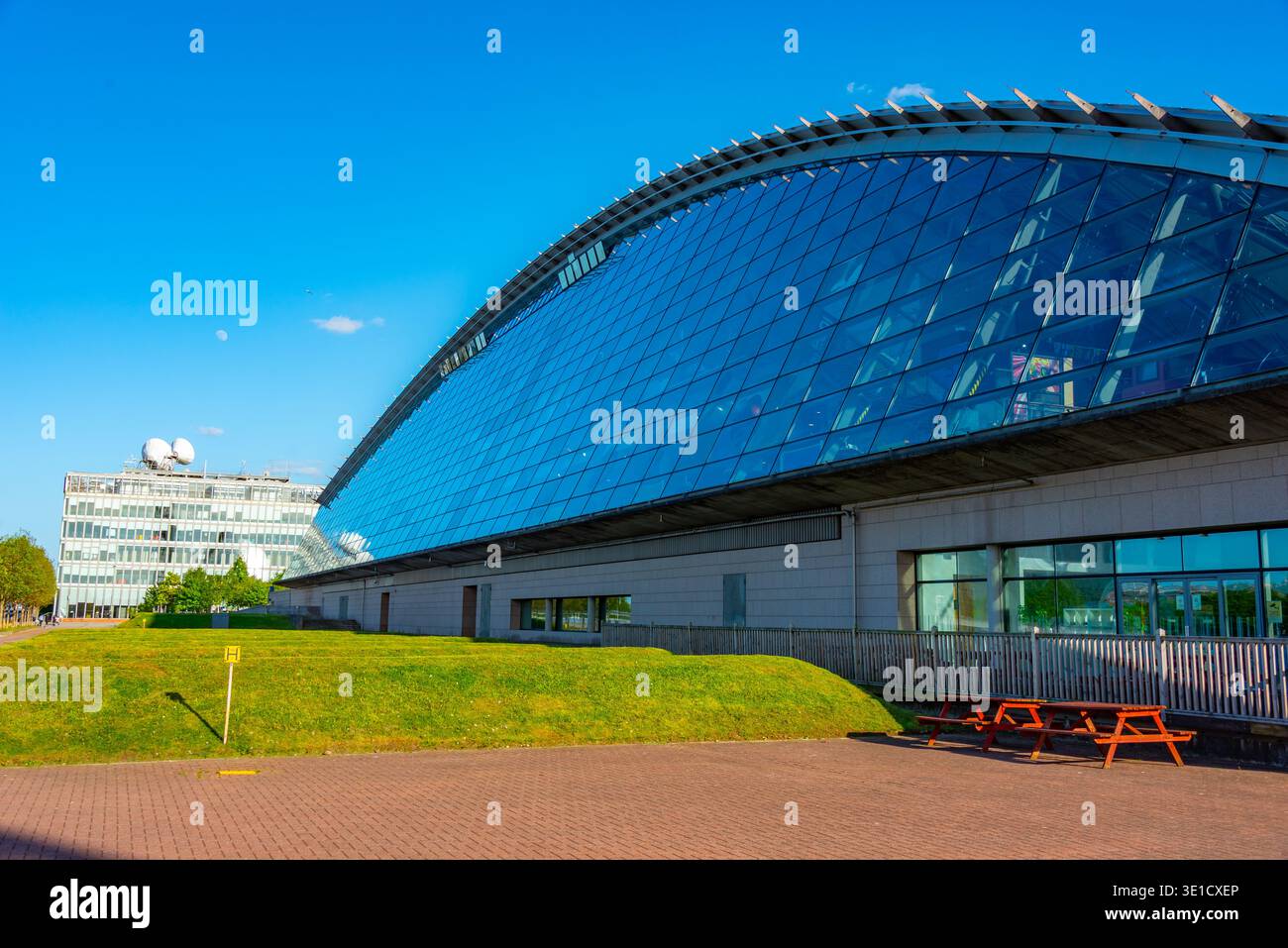 Panorama view of Glasgow science center in Glasgow, Scotland.IMAGE Stock Photo