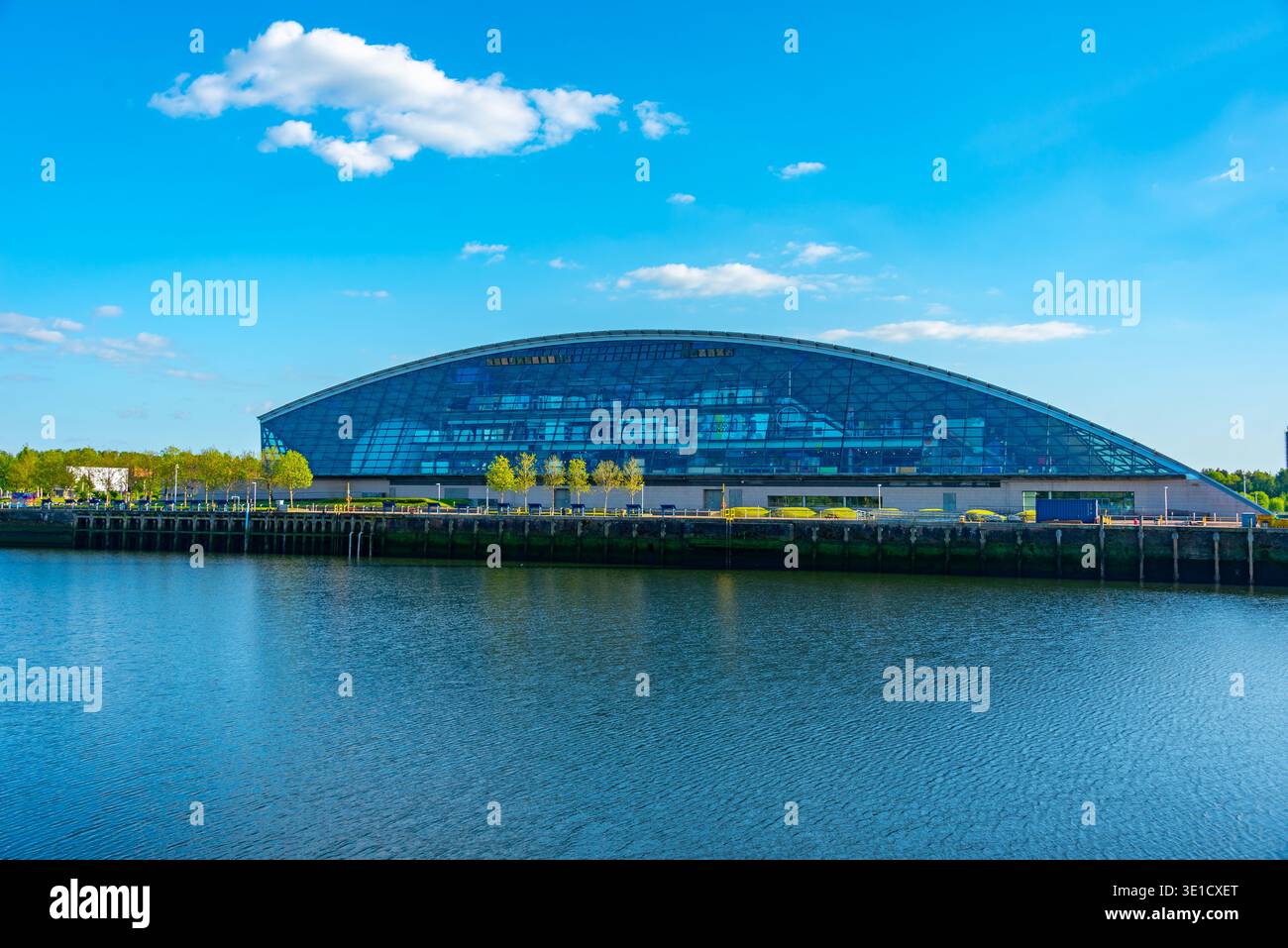 Panorama view of Glasgow science center in Glasgow, Scotland.IMAGE Stock Photo