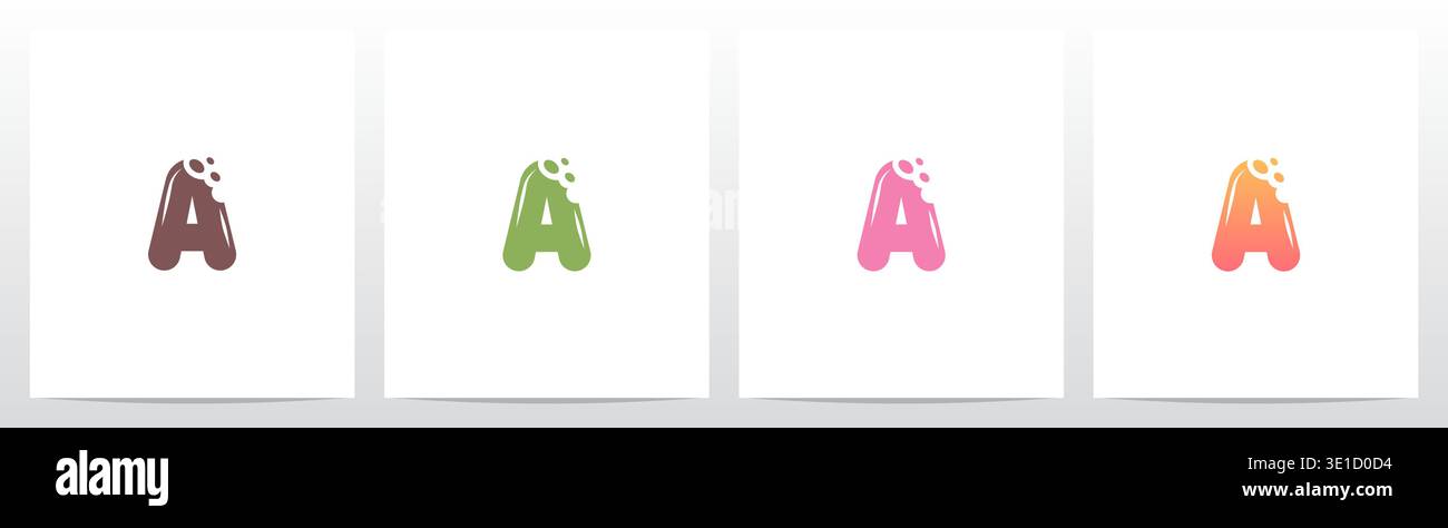 Bite Cookies Cake Letter Initial Logo Design A Stock Vector