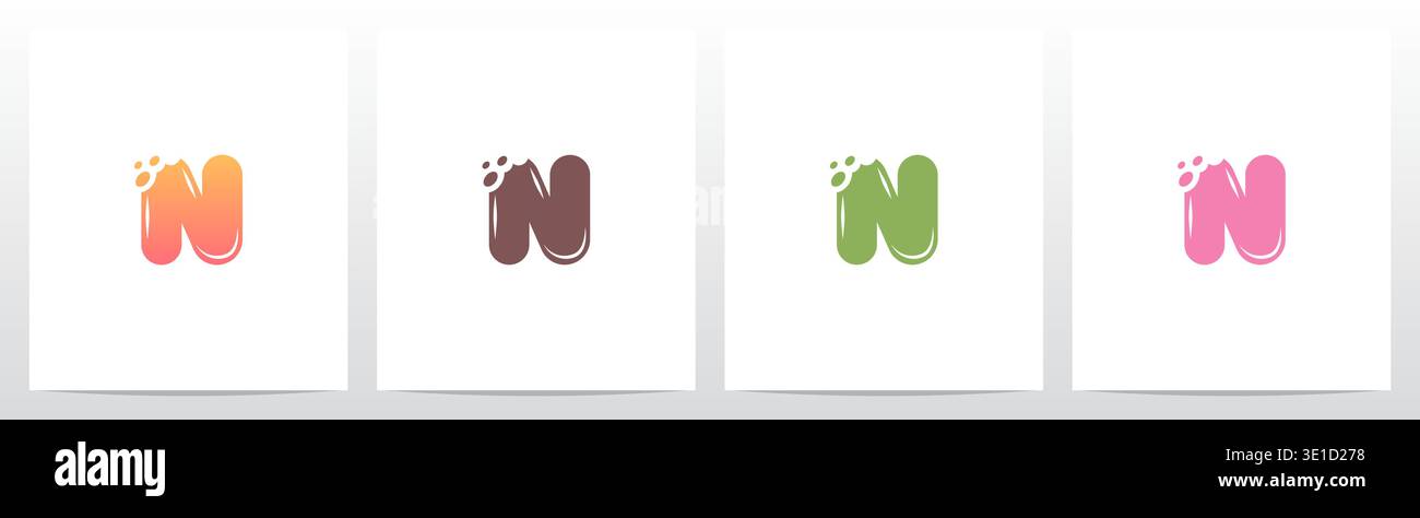Bite Cookies Cake Letter Initial Logo Design N Stock Vector