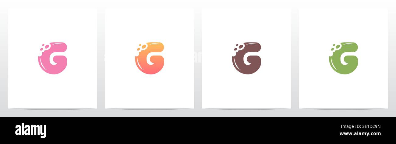 Bite Cookies Cake Letter Initial Logo Design G Stock Vector