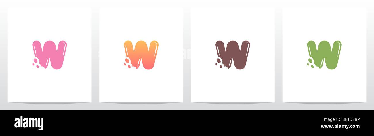 Bite Cookies Cake Letter Initial Logo Design W Stock Vector