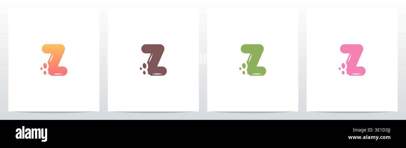 Bite Cookies Cake Letter Initial Logo Design Z Stock Vector