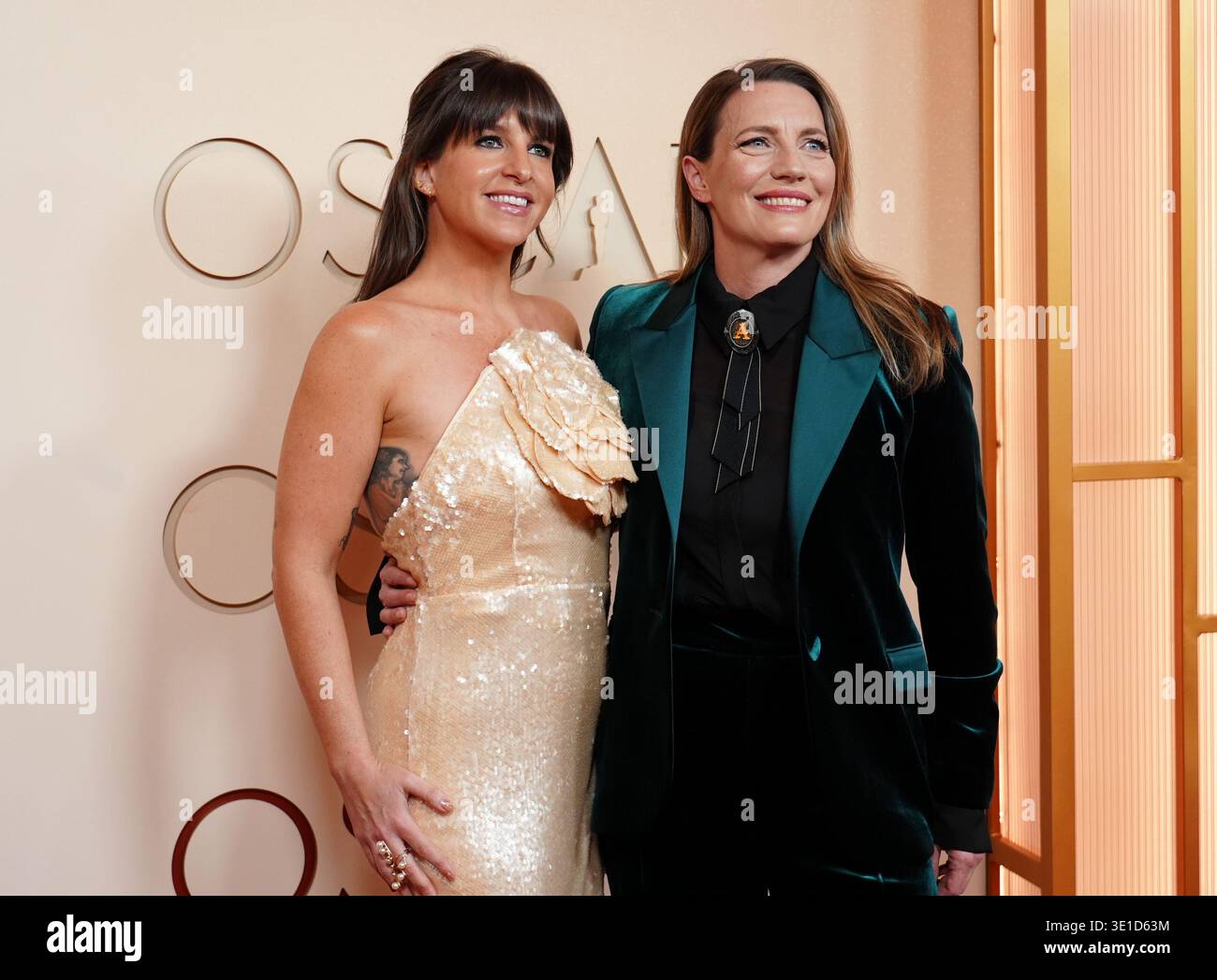 Megan Falley and Stef Willen arrive at the Oscars on Sunday, March 15 ...