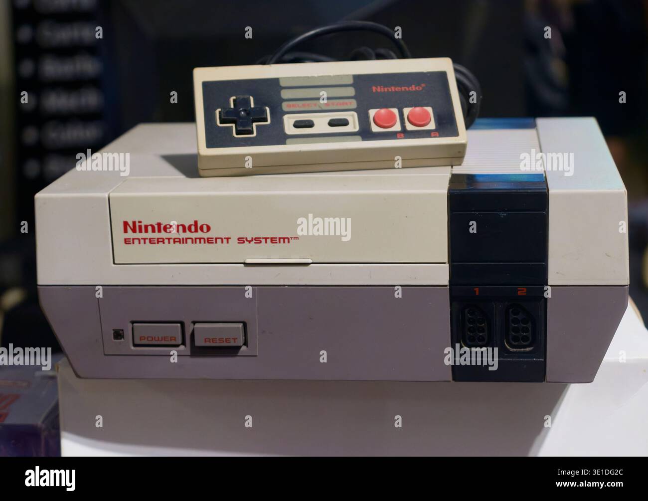 Nintendo Entertainment System console with its original controller ...