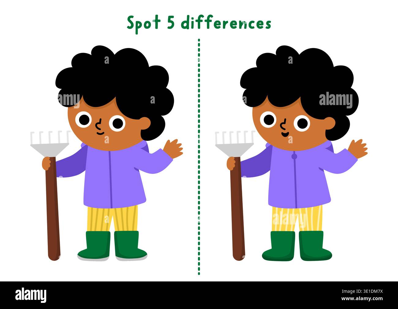 Garden find differences game for children. Spring educational activity ...