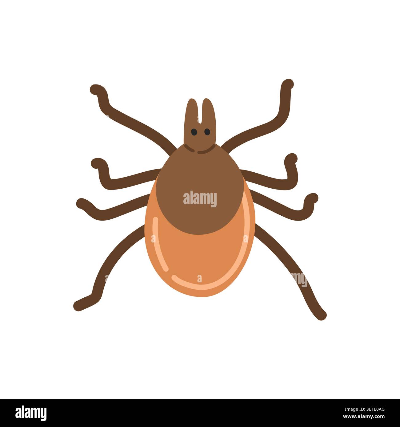Deer tick cartoon clipart. Cute tick insect (Ixodes scapularis) vector