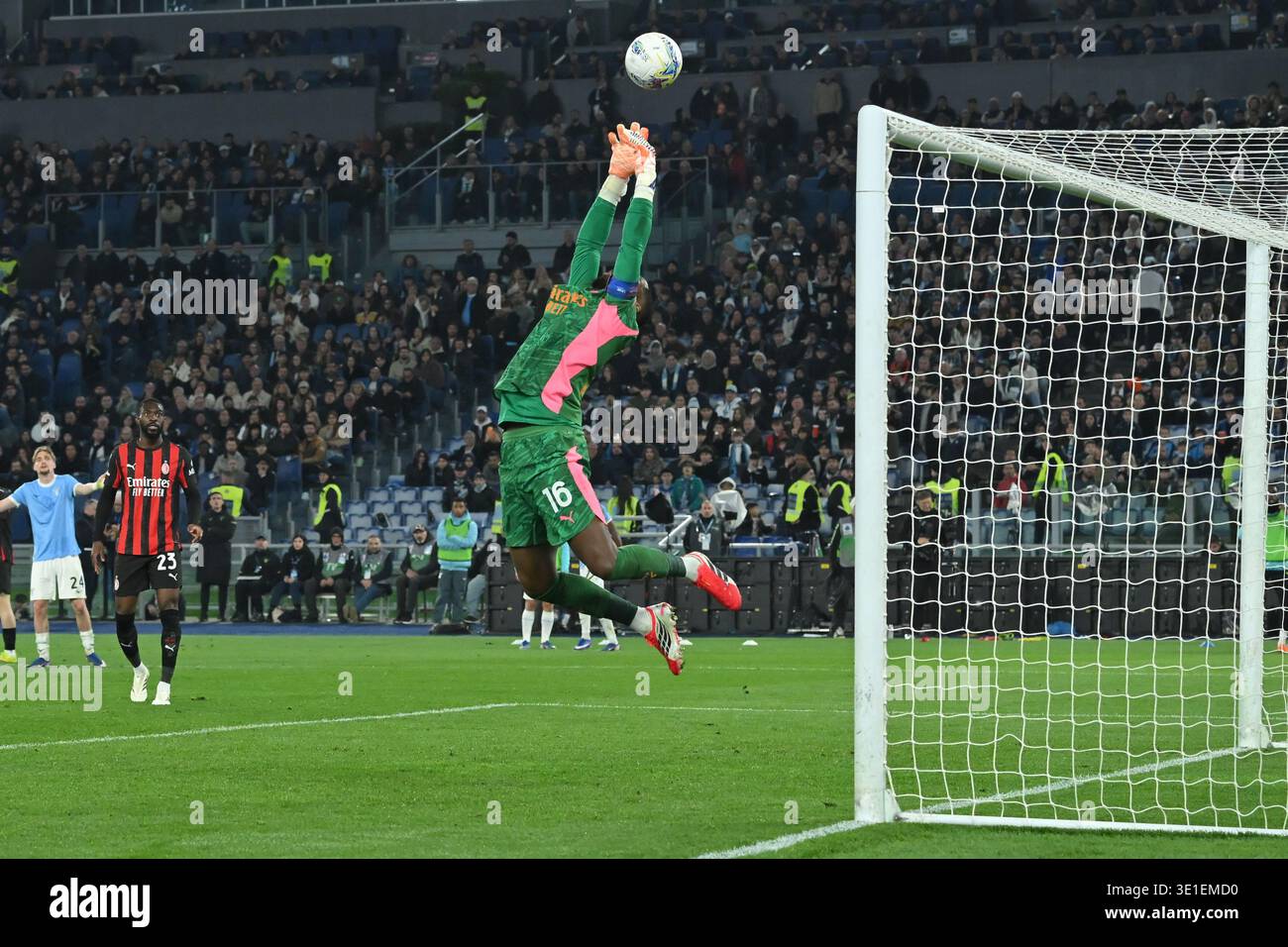 Mike Maignan of AC Milan during the serie A Enilive match between SS ...