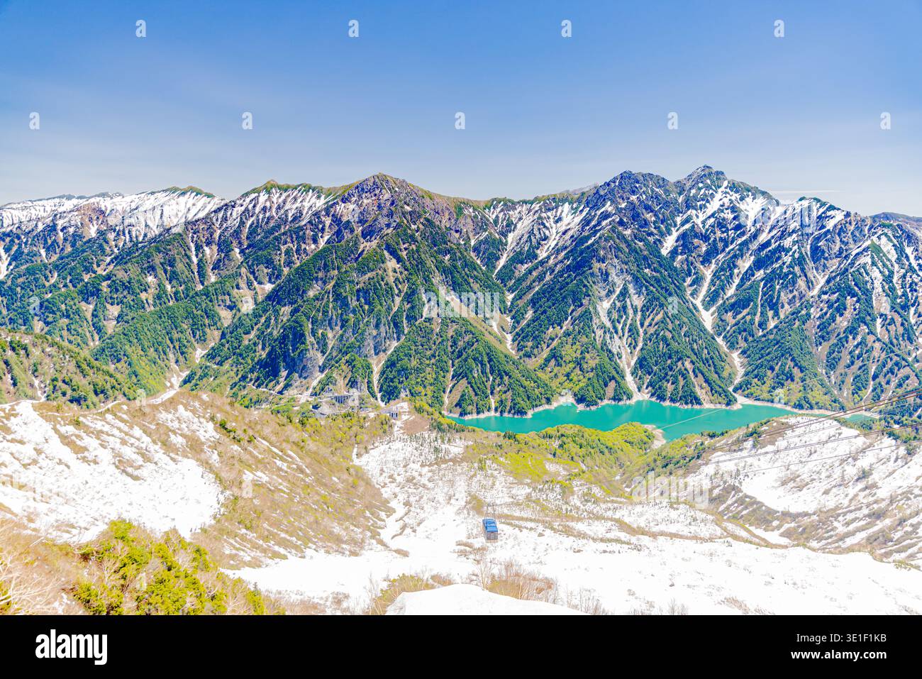 View from Daikanbo on the Tateyama Kurobe Alpine Route Stock Photo