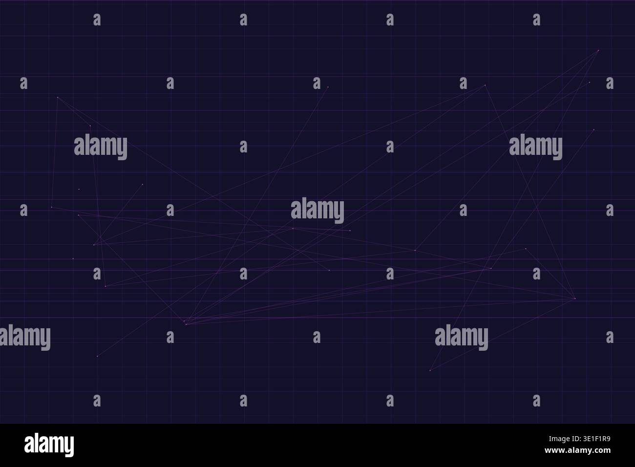 Deep Purple AI Glitch Network Background Stock Vector