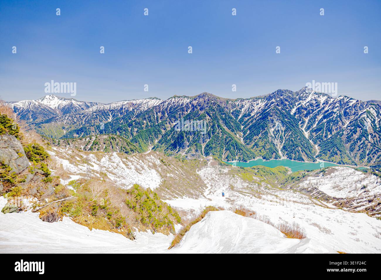 View from Daikanbo on the Tateyama Kurobe Alpine Route Stock Photo