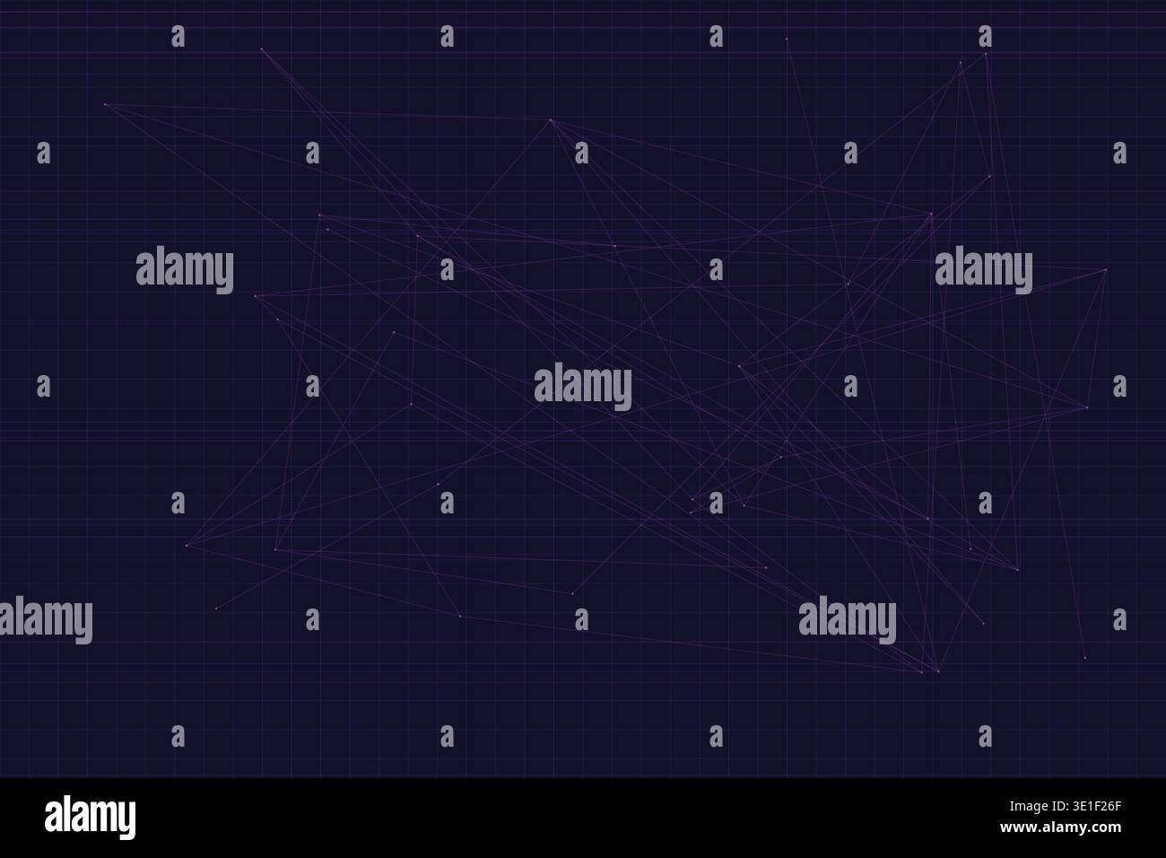 Neural Purple AI Glitch Grid Background Stock Vector