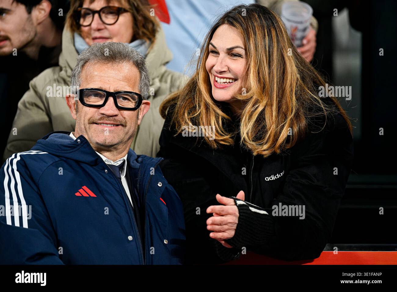 Helena Noguerra wife of Fabien Galthie during the rugby union Six ...