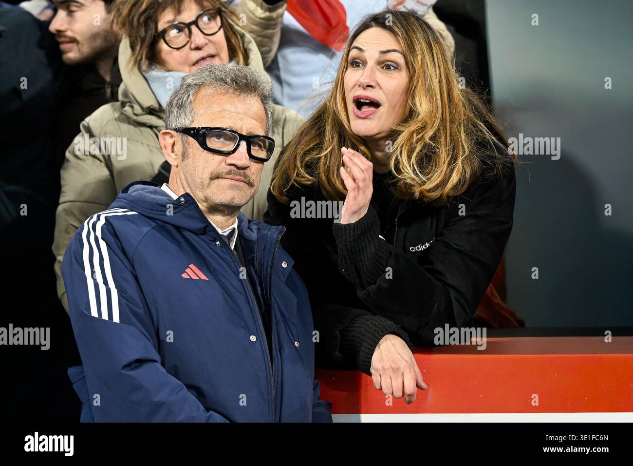 Helena Noguerra wife of Fabien Galthie during the rugby union Six ...