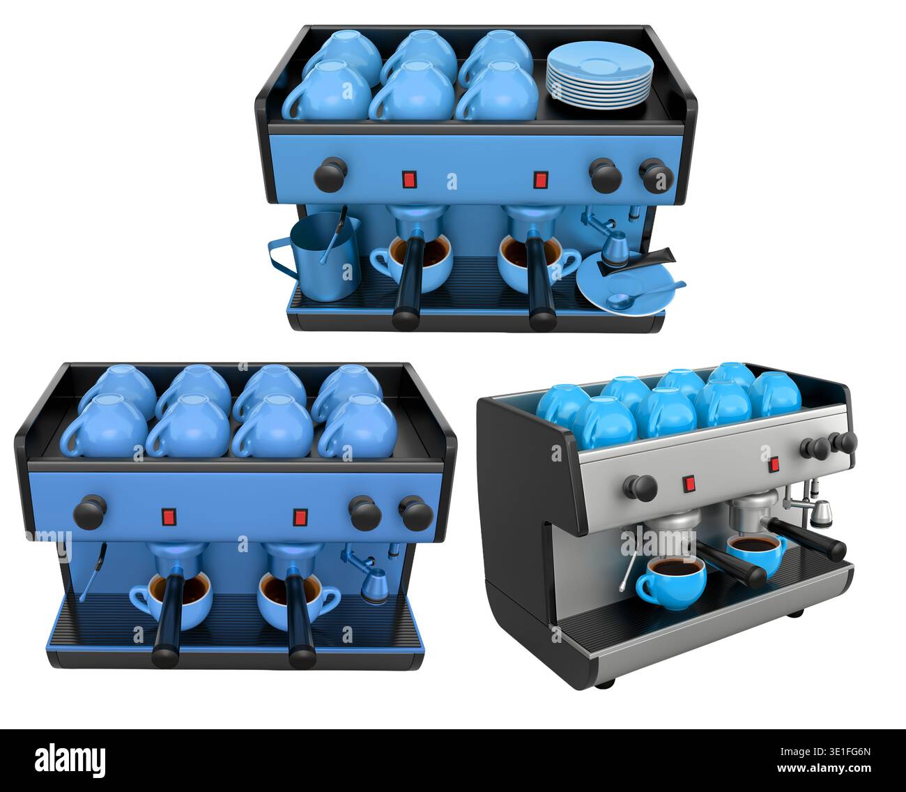 Set modern espresso coffee machines with disposable and ceramic coffee ...