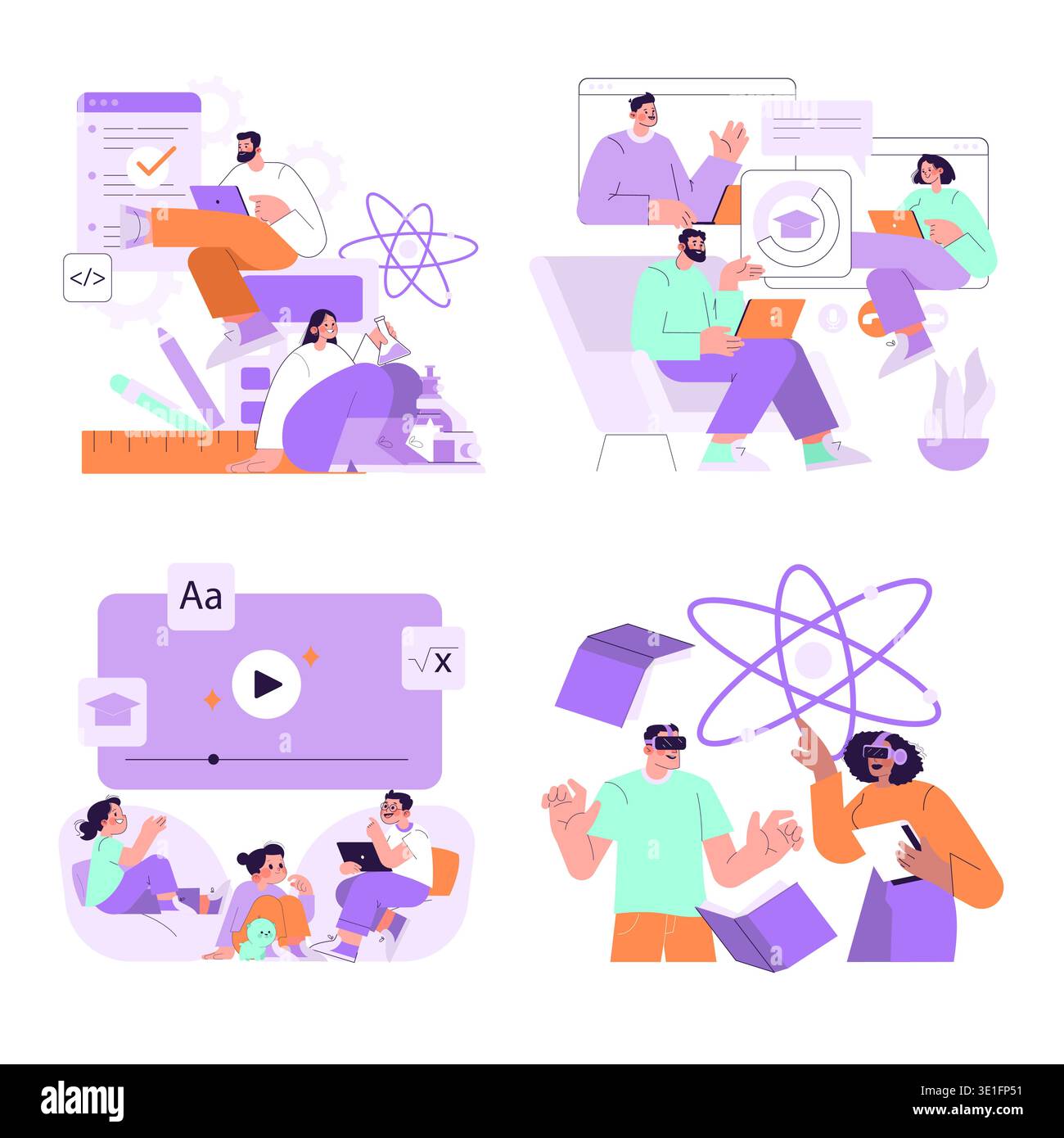 Learning Depiction Modern classroom setting Stock Vector Images - Alamy