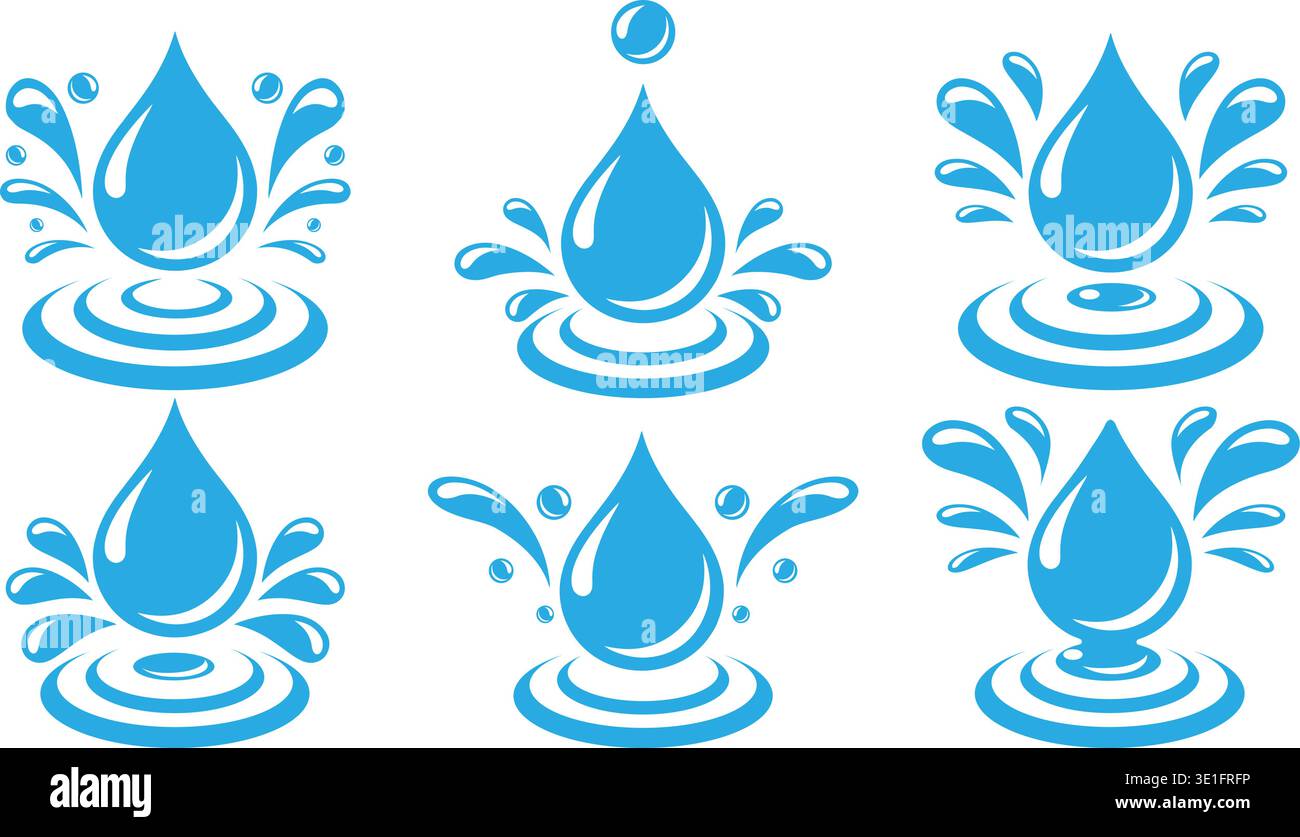 Cartoon water drops Stock Vector