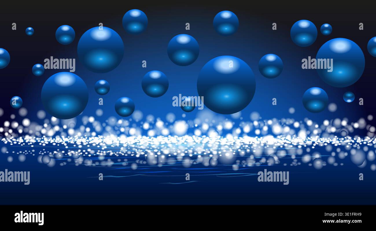 Blue water drops background Stock Vector