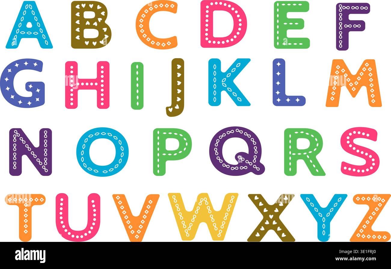 Hand drawn cartoon letters Stock Vector