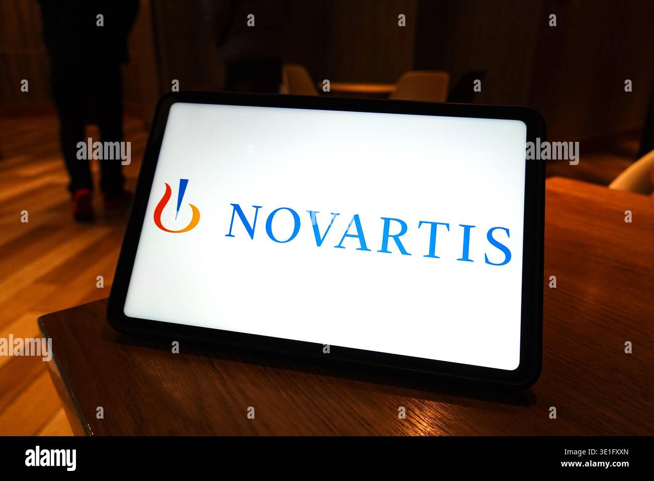 China. 14th Mar, 2026. In this photo illustration, the Novartis logo is ...