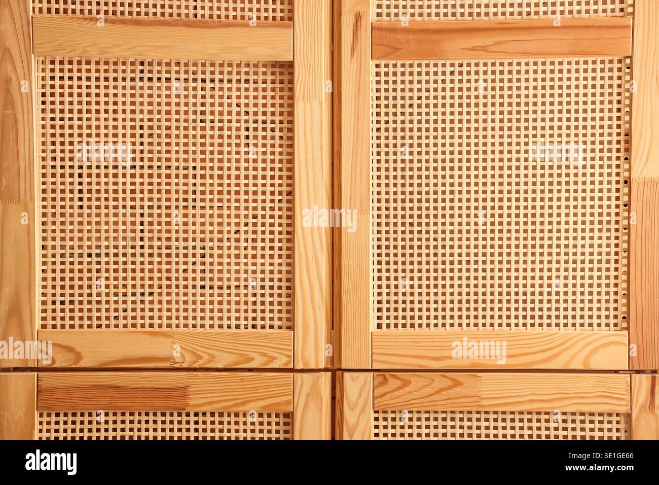 Wooden texture with decorative lattice pattern as background Stock Photo