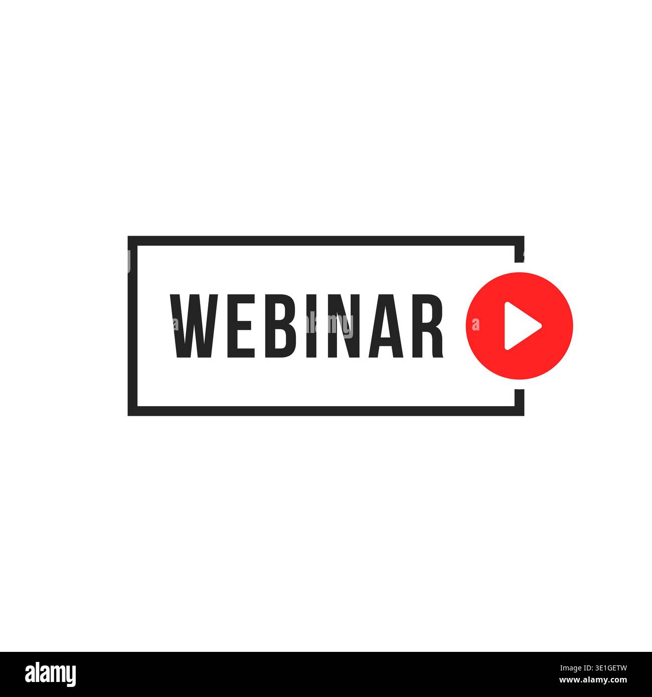 simple webinar outline frame with play button Stock Vector