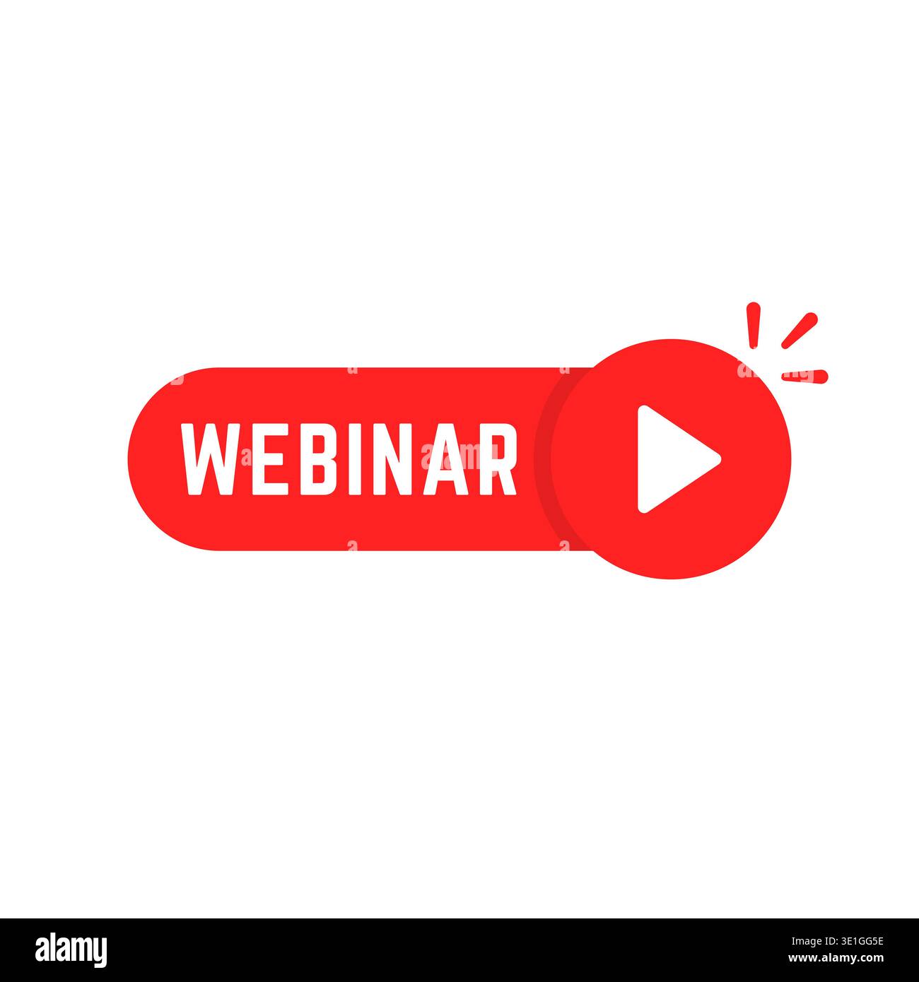 red webinar bubble with play button Stock Vector