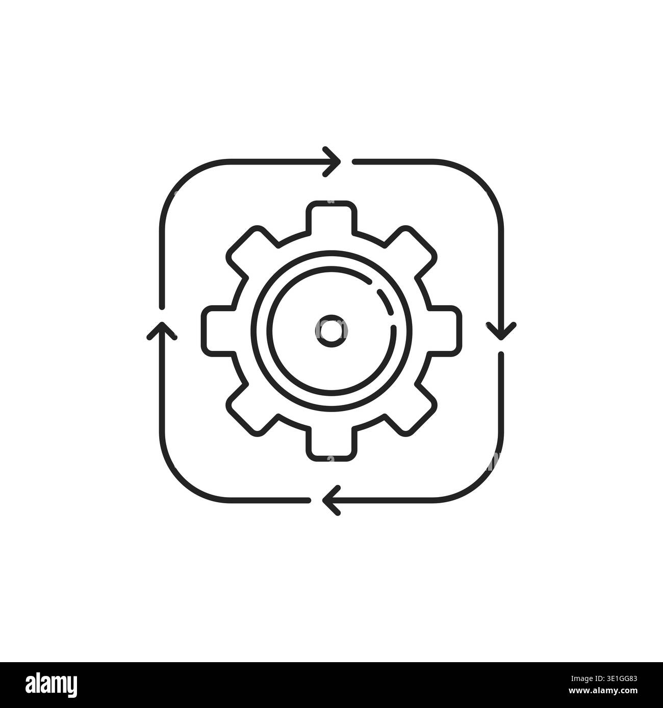 thin line cogwheel like easy operation process Stock Vector