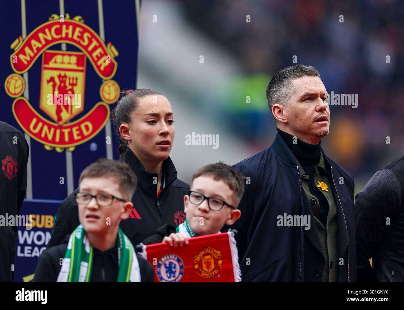 Manchester united manager marc skinner with maya le tissier before the subway womens league cup at ashton gate bristol date s Manchester united manager marc skinner with maya le tissier before the subway womens league cup at ashton gate bristol date s