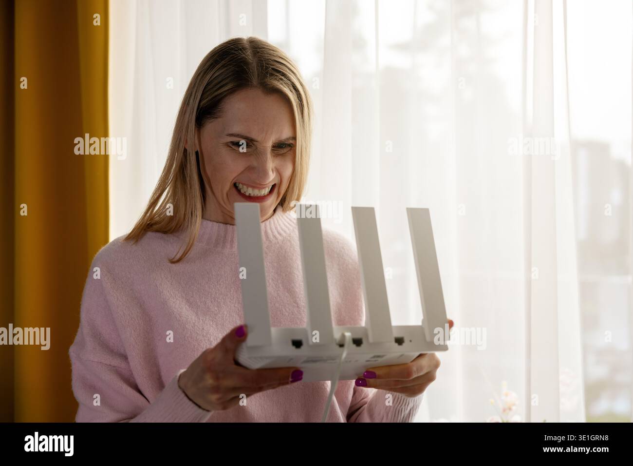 Internet Router Out Anger Slow internet connection hi-res stock photography and images - Alamy