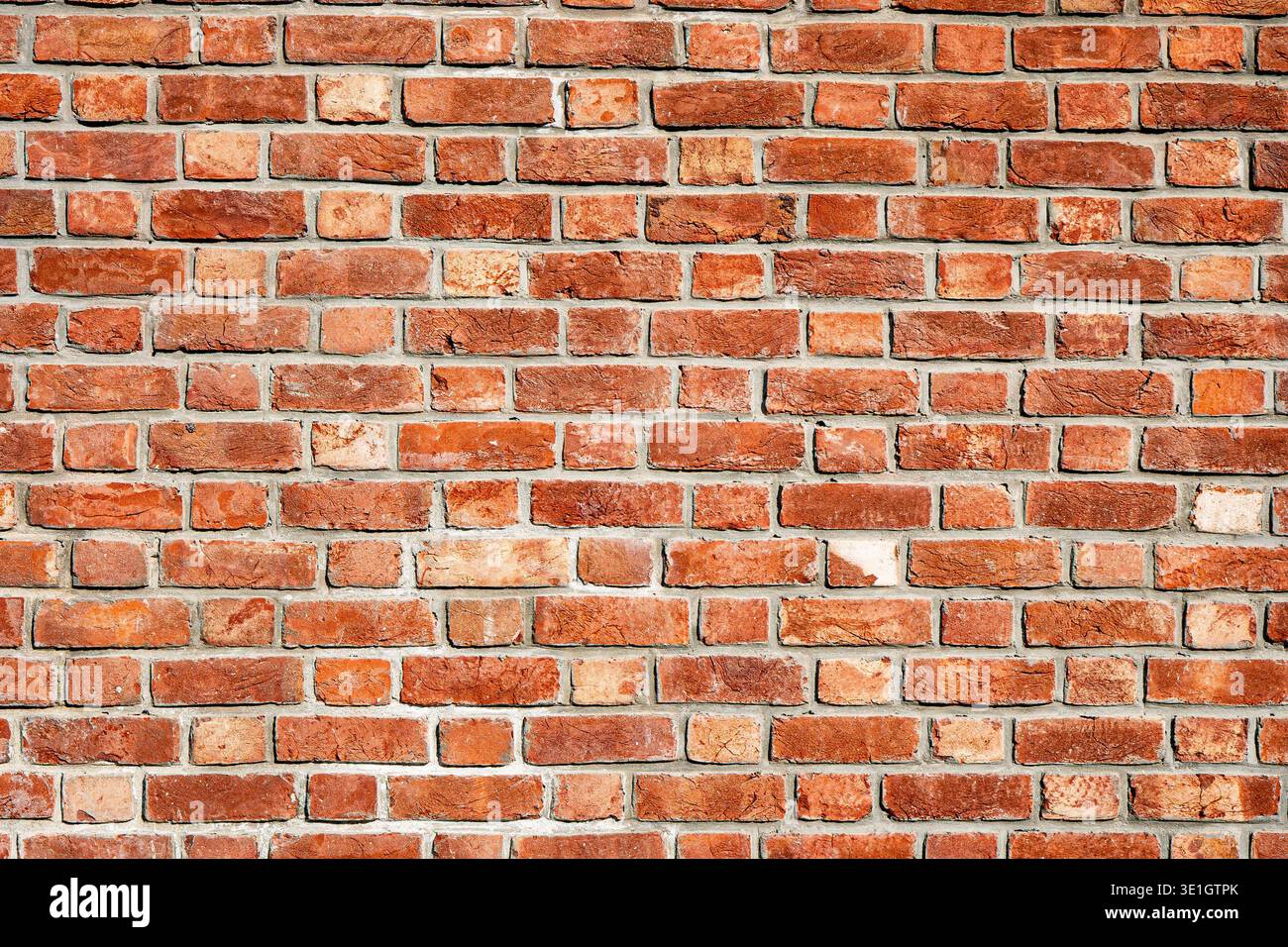 Classic Brick Wall Background with Rough Rustic Texture Stock Photo
