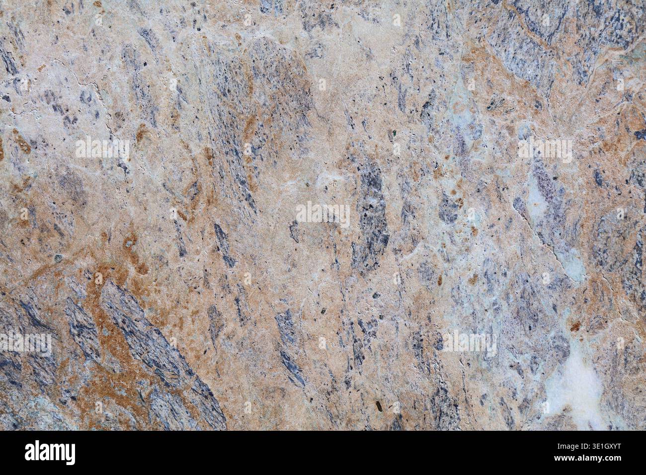 Marble texture background. Blue orange breccia marble or serpentinite stone surface backdrop. Stock Photo