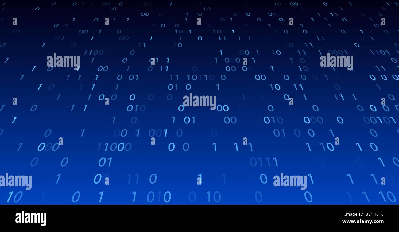 Code binary matrix data background. Technology software abstract binary code program blockchain digital Stock Vector
