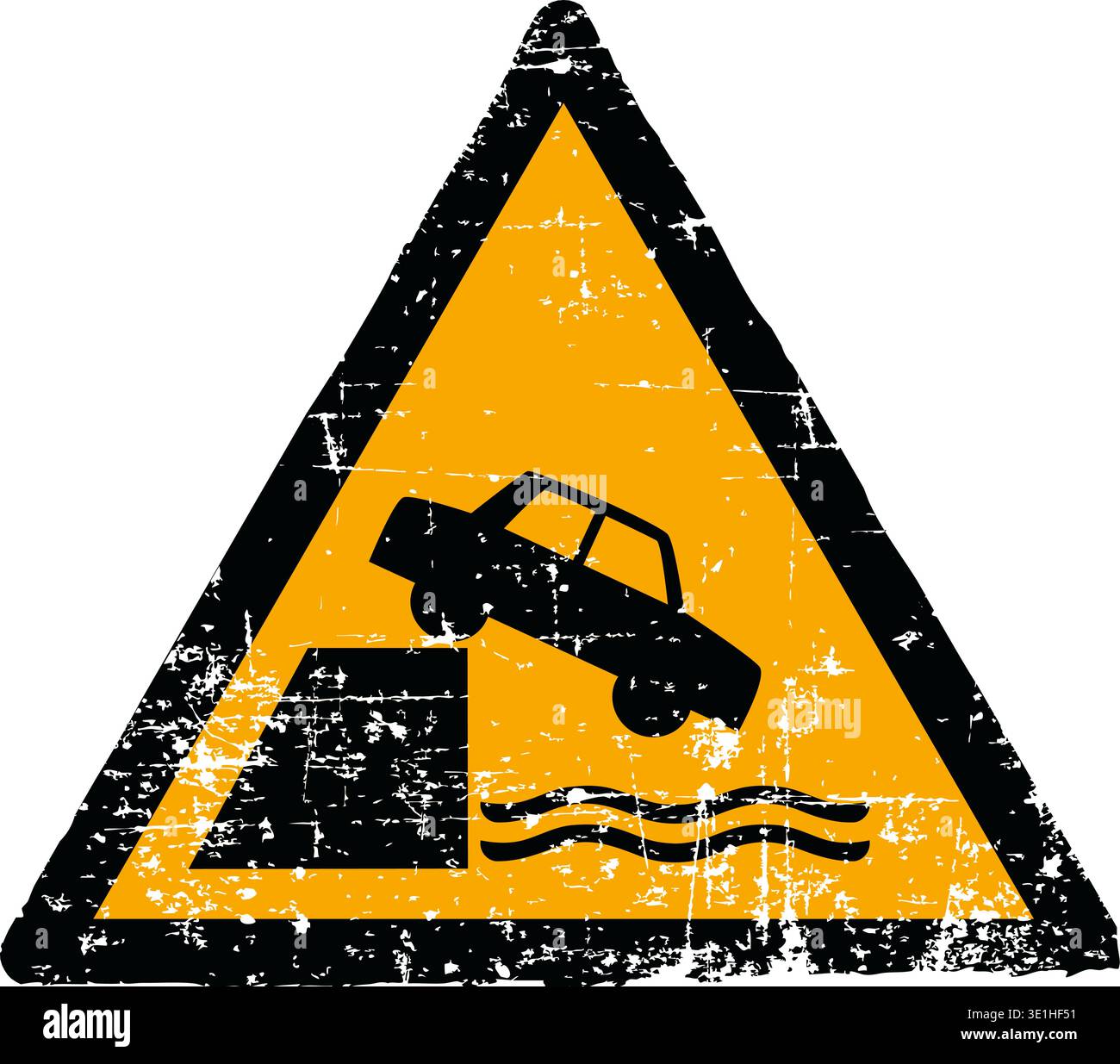 vector-illustration-of-an-unprotected-edge-hazard-sign-with-a-grunge