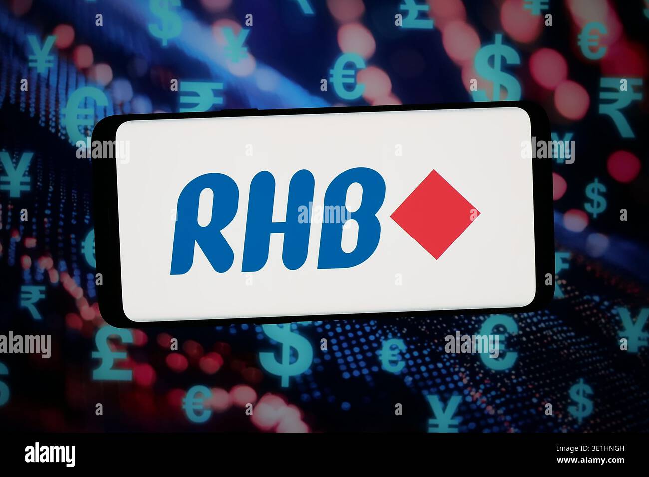 In this photo illustration, the logo of Malaysian financial company RHB ...
