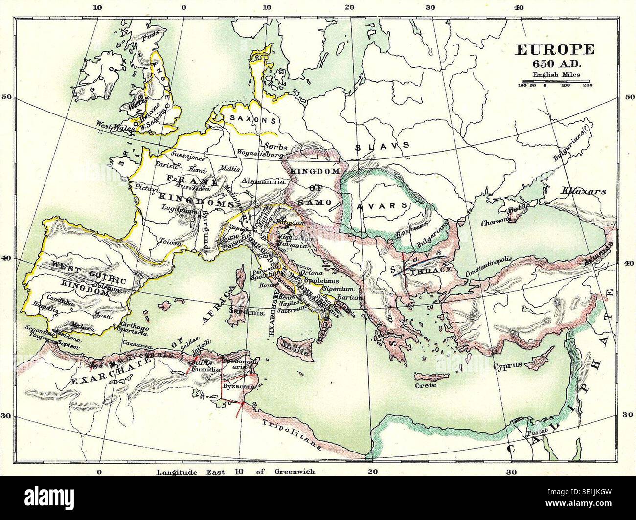 Frankish territories historical map hi-res stock photography and images ...