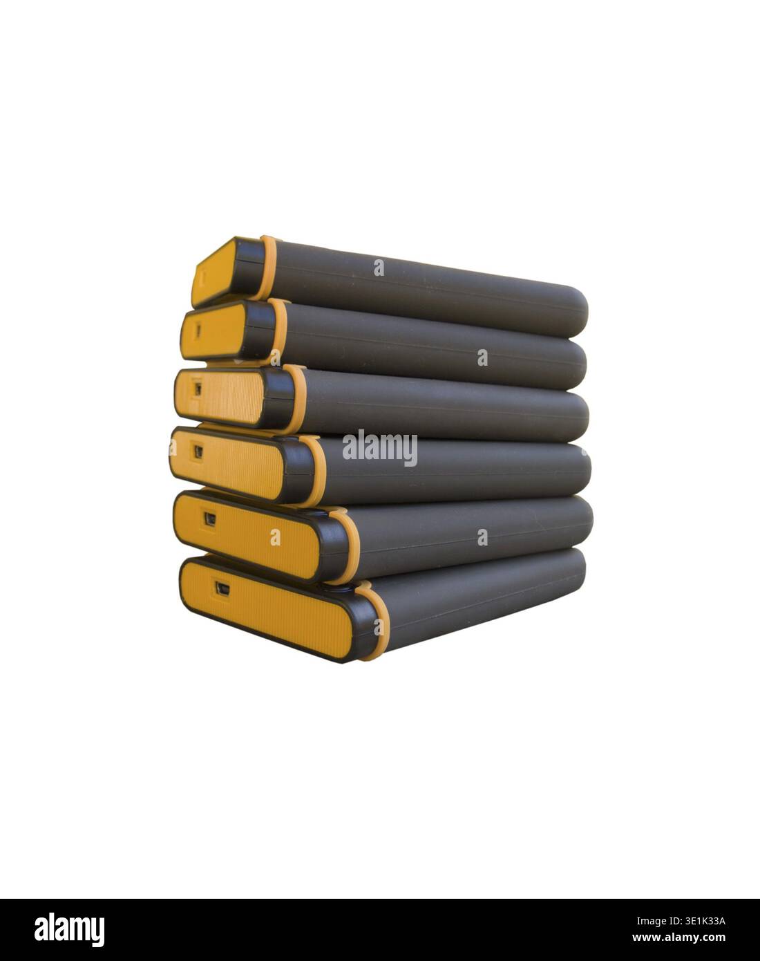 Stack of mass storage drives Stock Photo