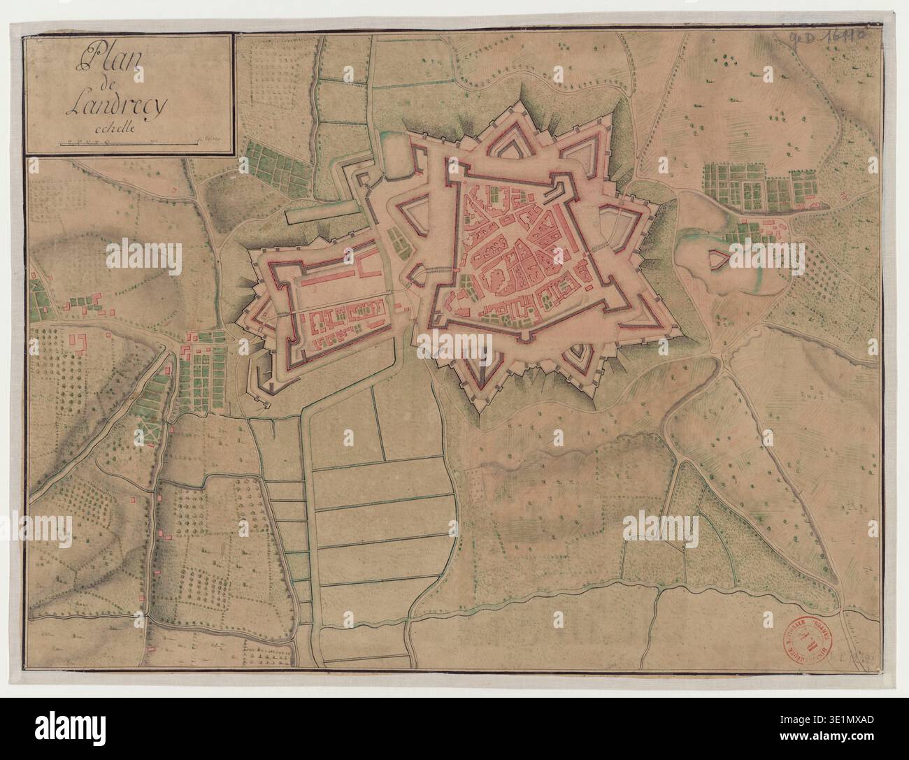 Landrecies fortification layout map hi-res stock photography and images ...